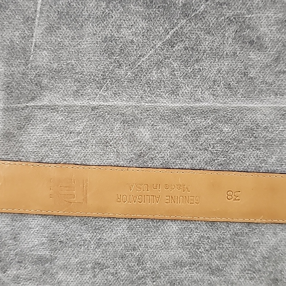 Black Genuine Alligator Men's Belt 38 Made In USA